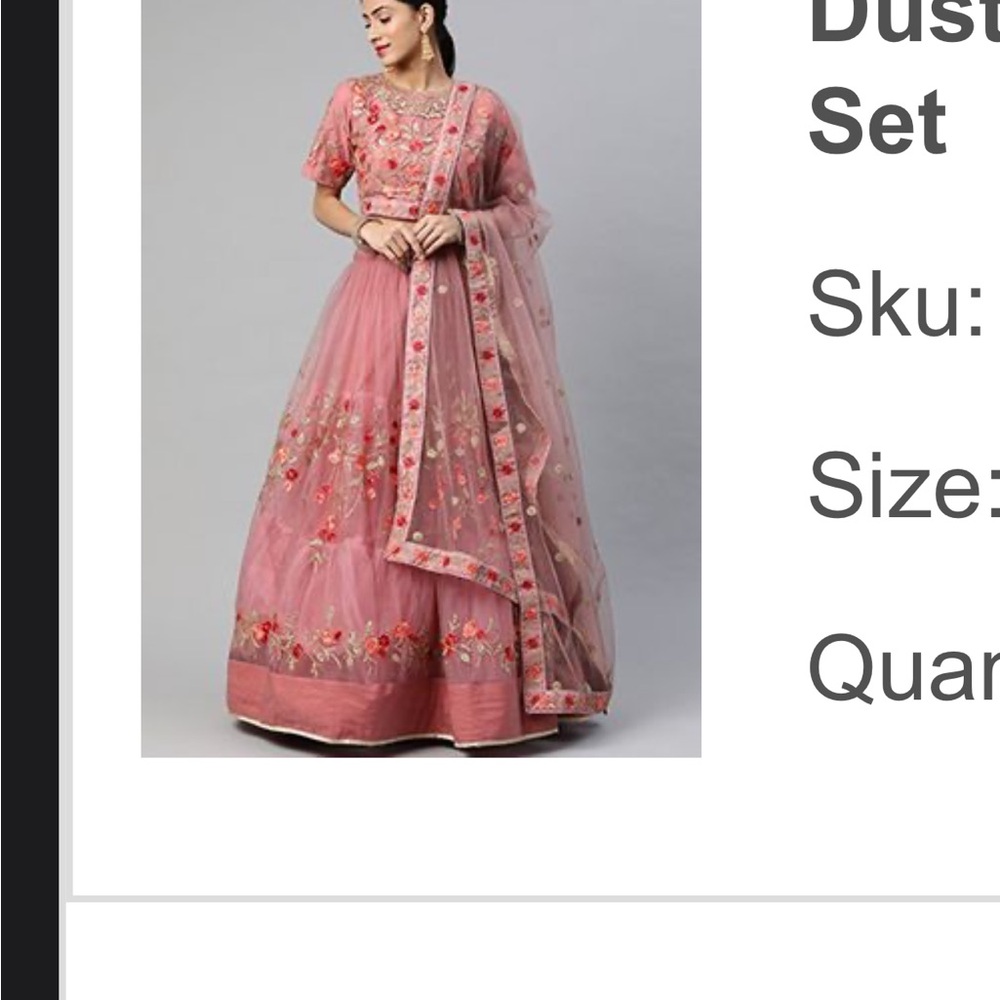 Elegant Pink Embroidered Lehenga Set